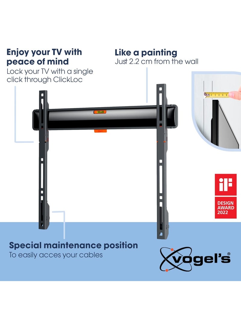 Vogel's TVM 3405​ Fixed Flat TV Wall Mount Bracket for 32-77 Inch ​TVs, Holds Maximum 50 kg​ TVs, Maximum VESA 400 x 400​, Universal Compatibility​, Distance ​From​ The Wall Only 2.2 ​CM - Image 3