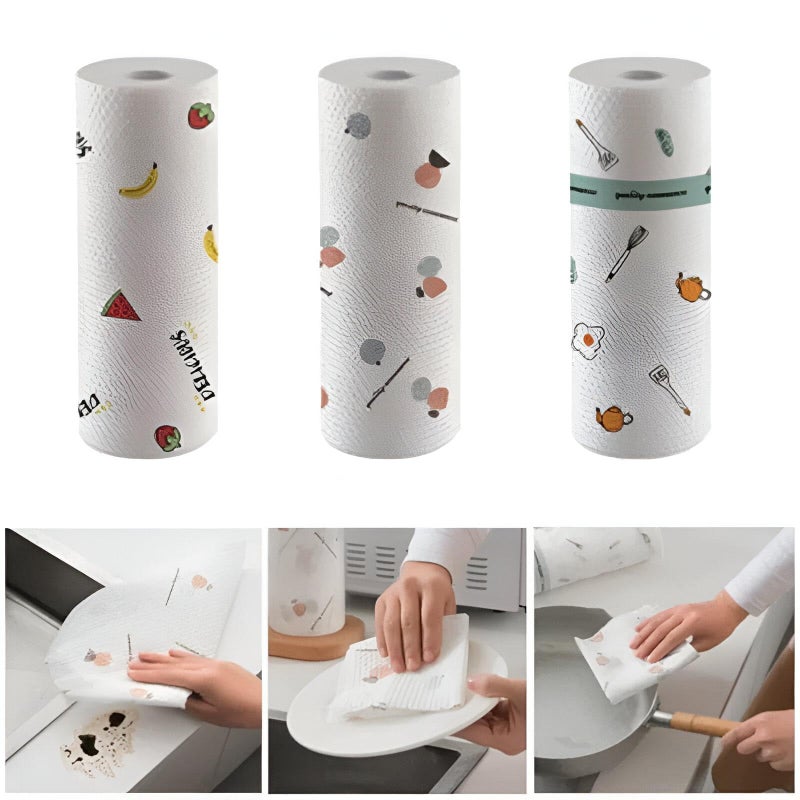 Environmentable kitchen napkins - 50 pieces roll, reusable and odorless, ideal for drying, polishing and cleaning dishes, kitchen surfaces and shelves (1Piece) - Image 4