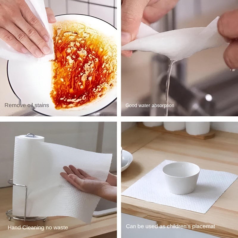 Environmentable kitchen napkins - 50 pieces roll, reusable and odorless, ideal for drying, polishing and cleaning dishes, kitchen surfaces and shelves (1Piece) - Image 3