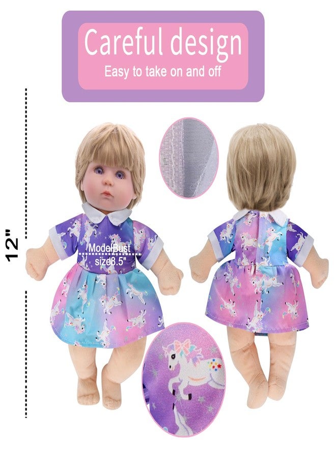 Digabi Alive-Baby Doll Clothes and Accessories - 6 Sets for 12 Inch Dolls - Dress, Pajamas, Lovely Outfits for Christmas, Birthday - Image 3