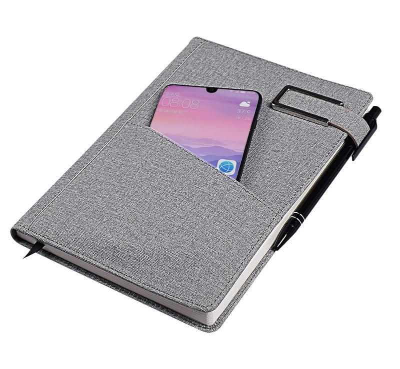 Schmick A5 Notebook Diary for Men Women | Executive Professional Office Diary with Magnetic Flip Lock (220 Ruled Pages, 6 x 8.5 Inches, 80 GSM, Grey) - Image 1