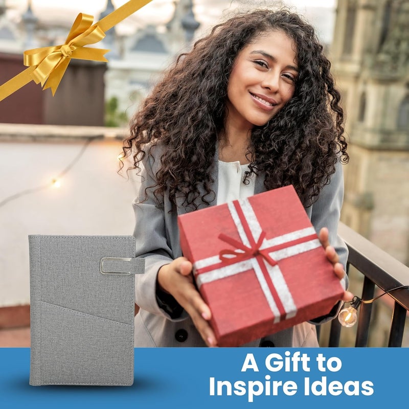 Schmick A5 Notebook Diary for Men Women | Executive Professional Office Diary with Magnetic Flip Lock (220 Ruled Pages, 6 x 8.5 Inches, 80 GSM, Grey) - Image 5