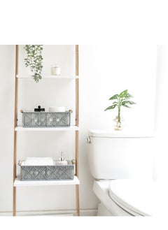 TRASSLE Macrame Storage Baskets Boho Decor Box Handmade Woven Decorative Countertop Toilet Tank Shelf Cabinet Organizer for Bedroom Livingroom Home, 2 pack (White)  - Image 2