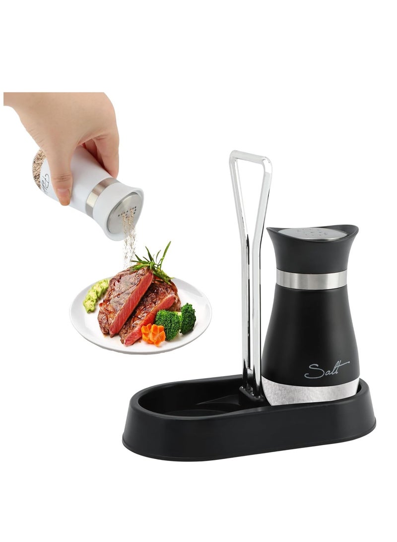 Sylqvxh Salt and Pepper Shakers Set with Holder, 4 oz Bottom Salt Shaker with Stainless Steel Lid, Refillable Pepper Shaker Seasoning Cans for Kitchen Cooking Home BBQ Rv Camp(SIZE:4 oz) - Image 5