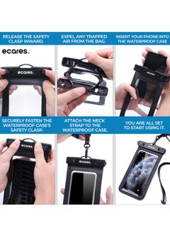 ECARES ECARES® Mobile Waterproof Pouch, Touchscreen Functionality, Waterproof Case, Cellphone Dry Bag, Waterproof Cell Phone Case, Drift Diving Smart Cellphones up to 7” (Pack of 2)  - Image 3