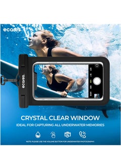 ECARES ECARES® Mobile Waterproof Pouch, Touchscreen Functionality, Waterproof Case, Cellphone Dry Bag, Waterproof Cell Phone Case, Drift Diving Smart Cellphones up to 7” (Pack of 2)  - Image 4