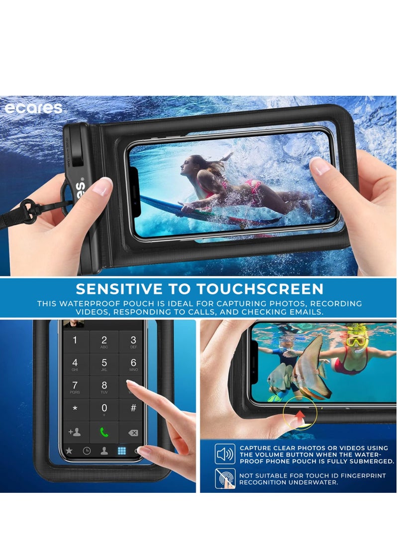ECARES® Mobile Waterproof Pouch, Touchscreen Functionality, Waterproof Case, Cellphone Dry Bag, Waterproof Cell Phone Case, Drift Diving Smart Cellphones up to 7” (Pack of 2) - Image 5