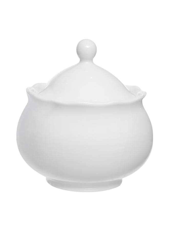 Royal Porcelain Coffee Set 21 Pieces Fine China - Baroness White