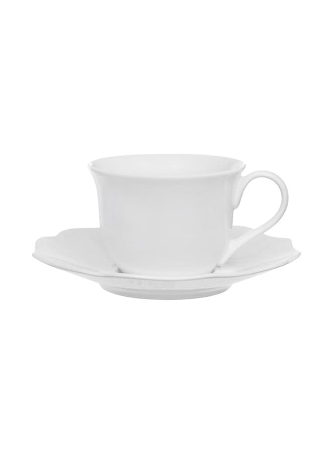 Royal Porcelain Coffee Set 21 Pieces Fine China - Baroness White