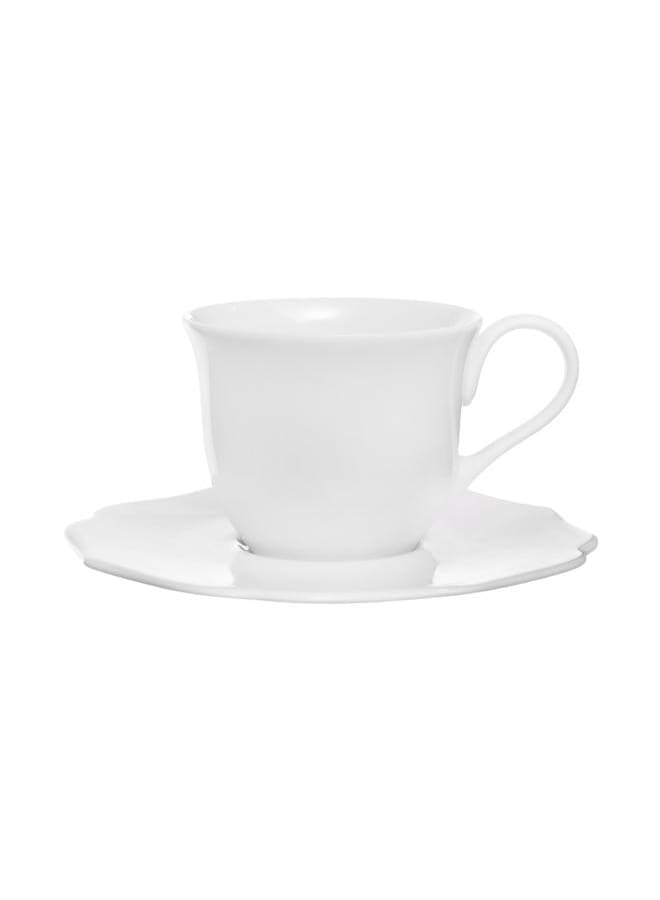 Royal Porcelain Coffee Set 21 Pieces Fine China - Baroness White