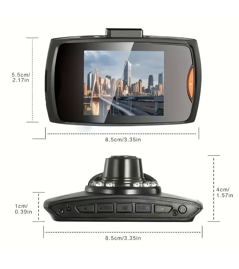 Universal 1080P Dash Cam 2 4 Inch Screen No Modification Required Plug And Play Compact Design For One Handed Operation Car Plug Powered Camera Suction Cup Bracket Easy Installation Automatic Video Recorder Wide Compatibility Unobstructed Model - Image 1