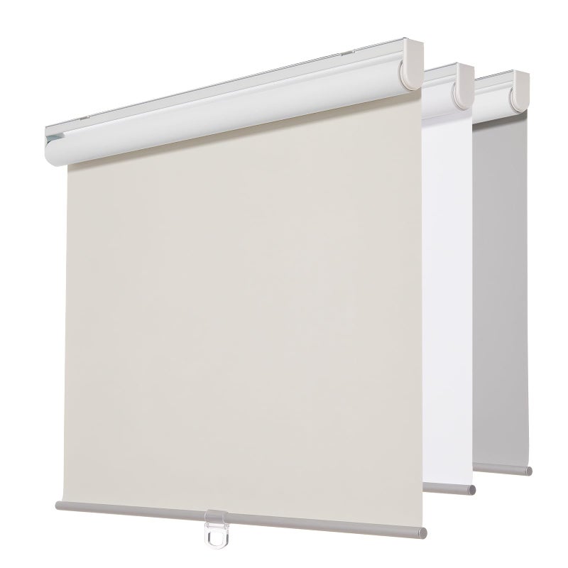 Persilux ستائر رولر بيرسيلوكس بدون حبال ستائر نوافذ 100% حجب ضوء ستائر رولر حماية من الأشعة فوق البنفسجية توفير الطاقة معالجة النوافذ للمنازل والمكاتب 35 عرض × 72 ارتفاع بيج