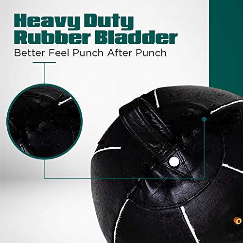 Pro Impact Genuine Leather Double End Boxing Punching Bag - Speed Striking & Dodge Training Ball - Includes Cords & Hooks for Gym Workout MMA Muay Thai (9 Inch) - Image 5