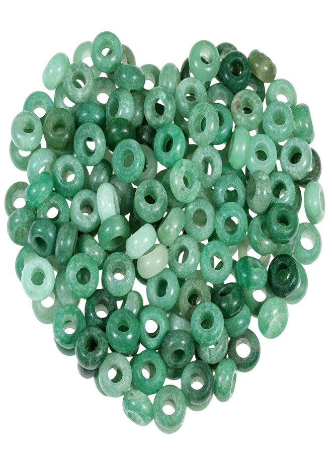 mookaitedecor 25 Pcs Green Aventurine Large Hole Beads Stone Rondelle Gemstone Loose Beads for Jewelry Making, Bracelet, Macrame Projects, DIY Crafts, 8x14 mm - Image 1