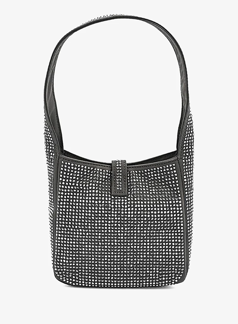 Cuple Pewter Cuple Textured Zip Shoulder Bag for Women | Best Price UAE
