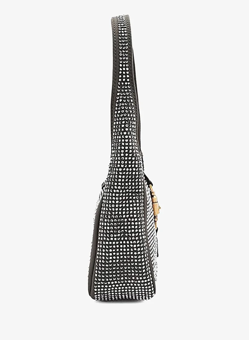 Cuple Pewter Cuple Textured Zip Shoulder Bag for Women | Best Price UAE