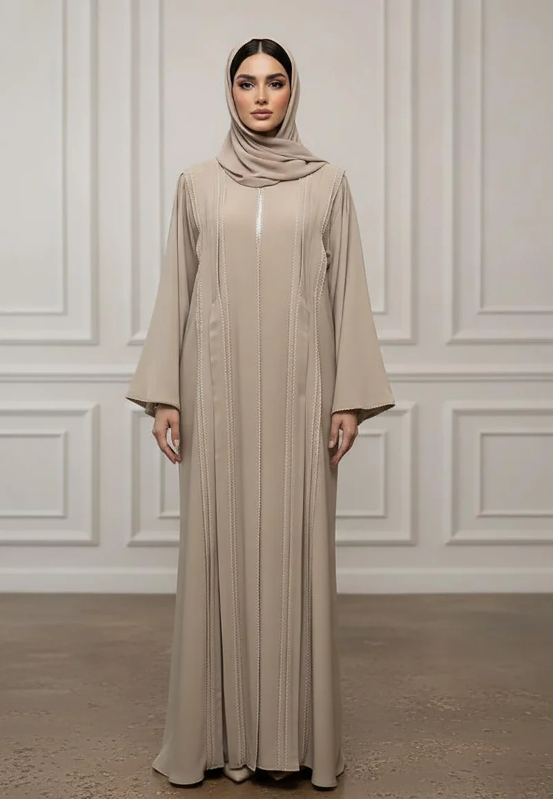 Linear Pintuck Abaya | Nida Fabric-914
