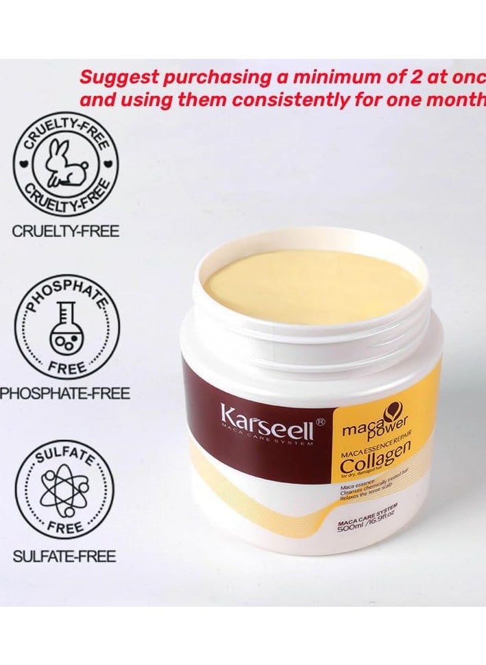Vino Premium Touch Hair Mask 230g + Carsil Collagen, Maca & Moisturizing Hair Treatment Mask 500g