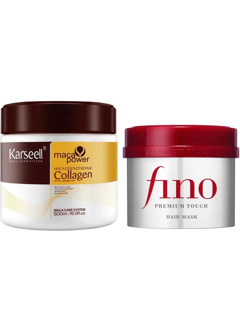 Vino Premium Touch Hair Mask 230g + Carsil Collagen, Maca & Moisturizing Hair Treatment Mask 500g