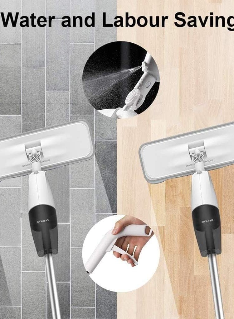 Deerma TB500 Water Spray Mop Carbon Fiber Dust Collector 360° Rotating 350ml Tank Waxing Mop | Quick-Drying | 95cm Wide Spray Area | Lightweight | Add Disinfectant Water | 2ml Fine Mist - White - Image 5