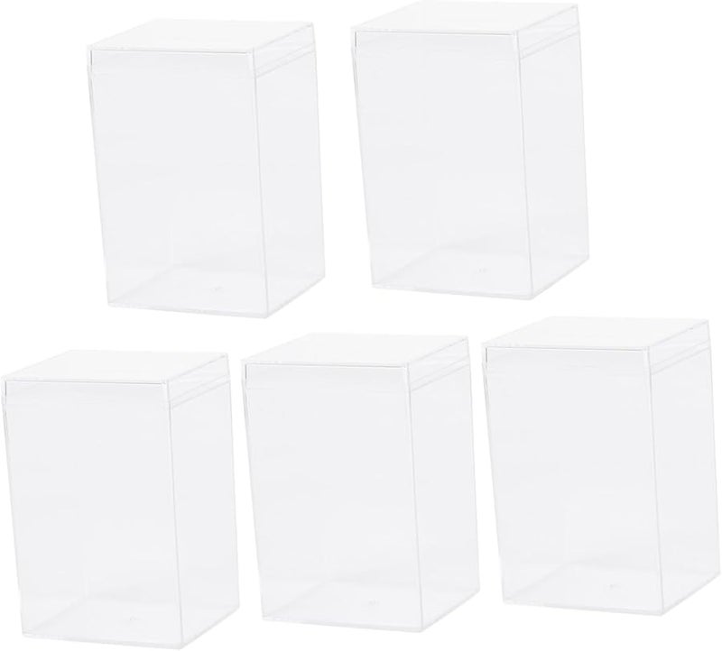 Stacking Storage Bins With Lids 5 Pack Clear Plastic For Toys Models And Figurines - Image 1