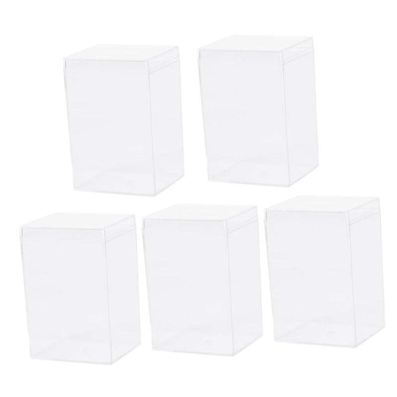 Stacking Storage Bins With Lids 5 Pack Clear Plastic For Toys Models And Figurines - Image 2