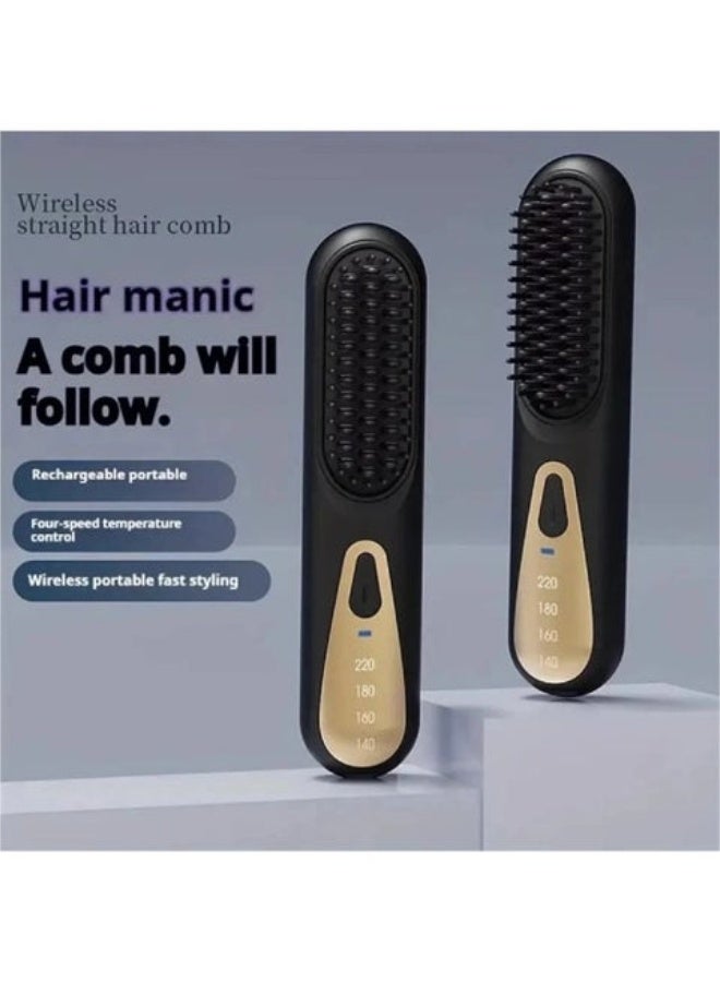 Rechargeable cordless hair straightening comb, featuring a digital display and 3 heat settings. - Image 4