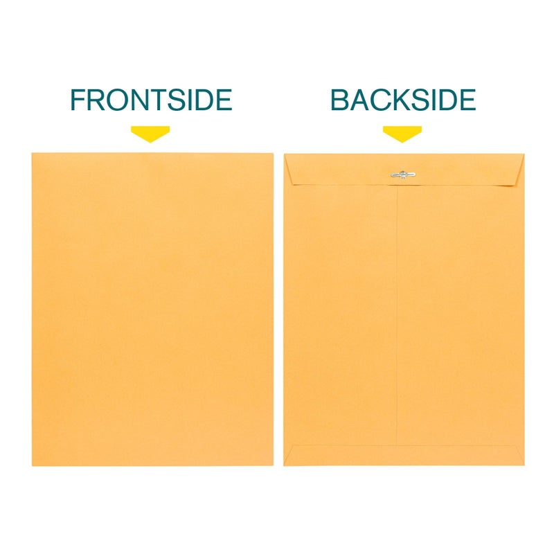 EnDoc Clasp Envelopes â€“ 10x13 Inch Brown Kraft Catalog Envelopes - 30 Pack - with Clasp Closure & Gummed Seal â€“ 28lb Heavyweight Paper Envelopes for Home, Office, Business, Legal or School. - Image 3