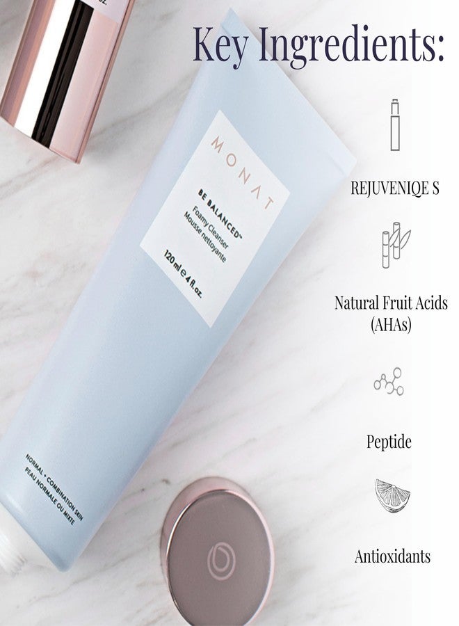 MONAT Be Balanced Foamy Cleanser - Purifying & Softening Foaming Facial Cleanser. Skin-Smoothing Antioxidants and Natural Fruit Acids Foaming Face Wash. Cleansing Foam - Net Wt. 120 ml / 4.0 fl. oz. - Image 3