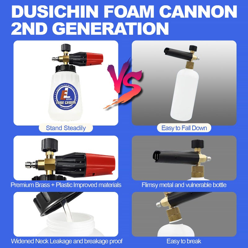EARLEAS Foam Cannon for Pressure Washer, 1 Liter Bottle, 1/4 Inch Quick Connector, Professional Snow Foam Lance for Car, Glass, Wall, and Exterior Surface Cleaning - Image 3
