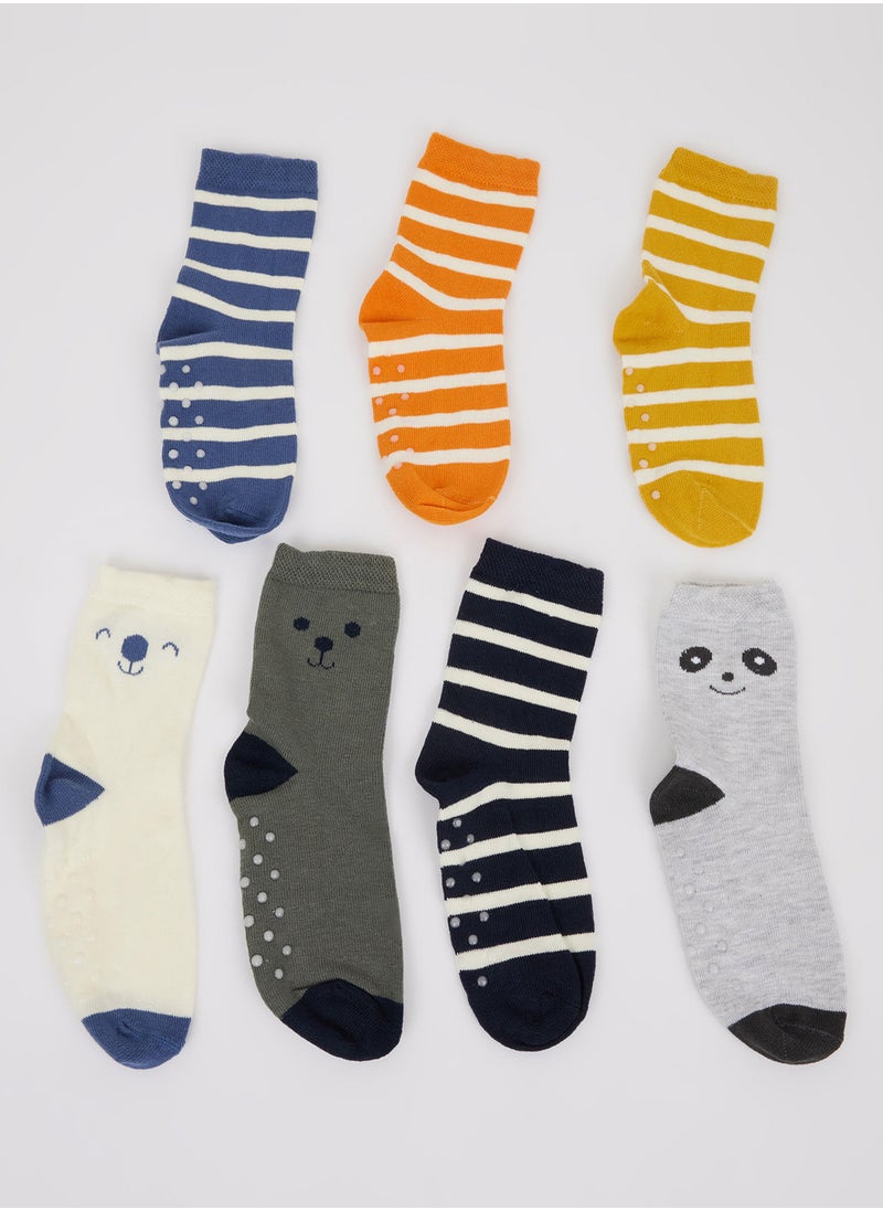 DeFacto 7-Pack Non-Slip Sole Cotton Long Socks  - Image 1