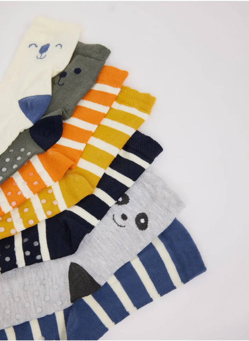 ديفاكتو 7-Pack Non-Slip Sole Cotton Long Socks