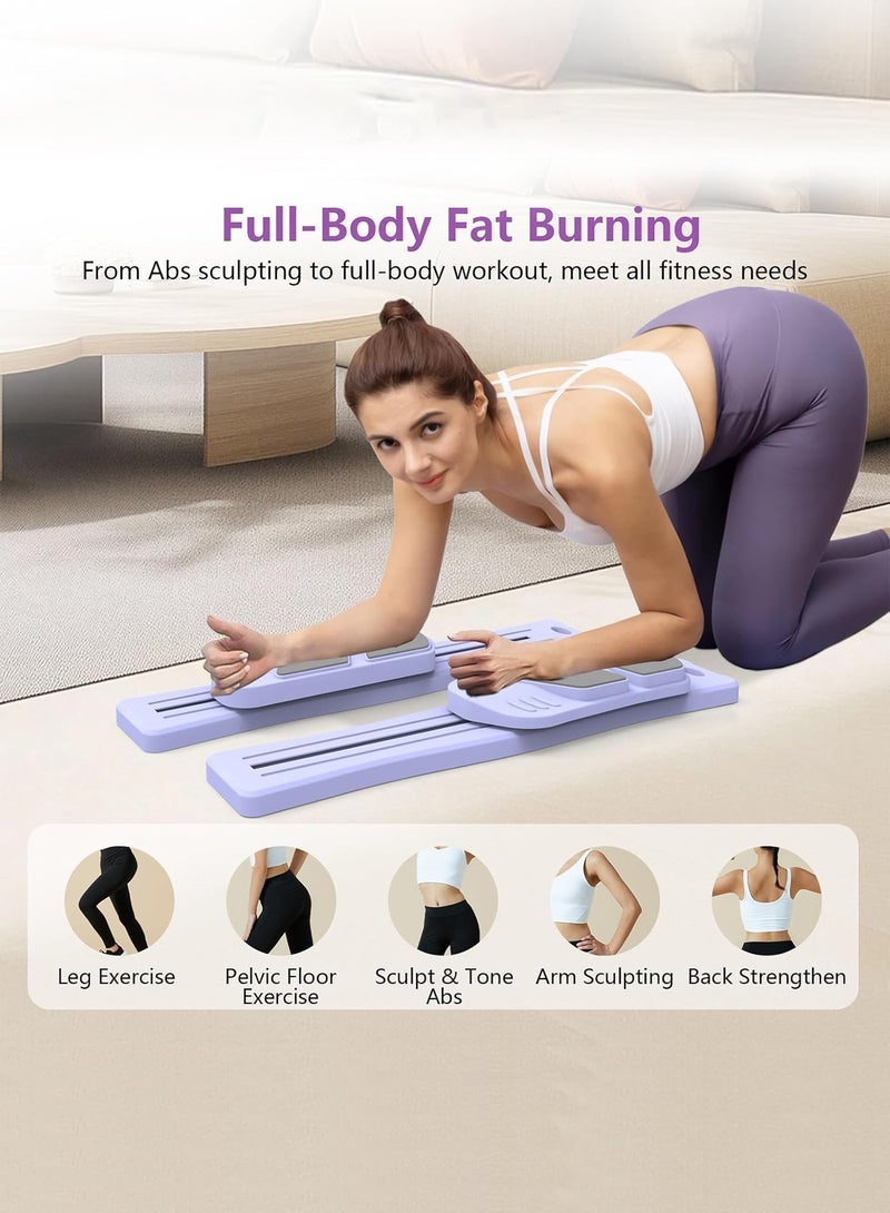 WinHolder Pilates Board for Home Workout - Upgraded 7 in 1 Portable Pilates Reformer Set, Multifunctional Ab Trainer with Resistance Bands & LED Timer, Pilates Board for Women Full Body Workout - Image 2