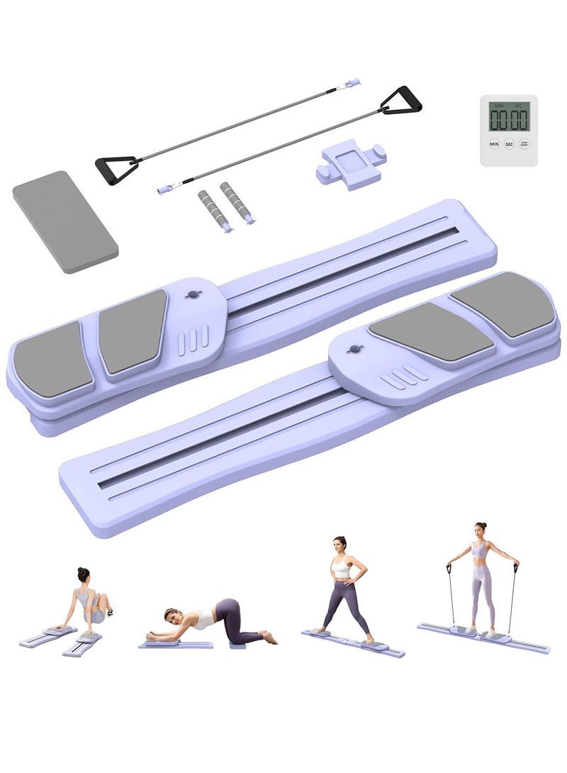 WinHolder Pilates Board for Home Workout - Upgraded 7 in 1 Portable Pilates Reformer Set, Multifunctional Ab Trainer with Resistance Bands & LED Timer, Pilates Board for Women Full Body Workout - Image 1
