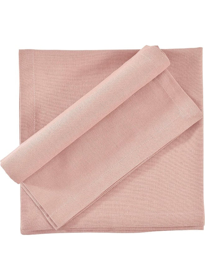 FINGERCRAFT Cloth Napkins Dinner Washable in Cotton Linen Fabric, Blush 12 Pack, Premium Quality, Mitered Corners for Every Day Use Napkins are Pre Shrunk and Good Absorbency Dusty Pink - Image 3