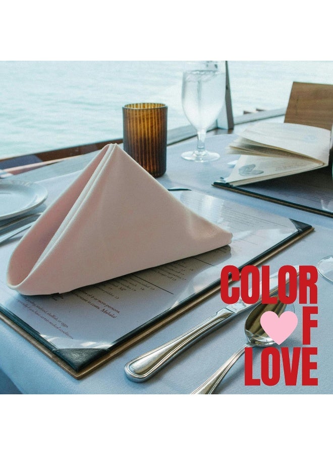 FINGERCRAFT Cloth Napkins Dinner Washable in Cotton Linen Fabric, Blush 12 Pack, Premium Quality, Mitered Corners for Every Day Use Napkins are Pre Shrunk and Good Absorbency Dusty Pink - Image 4