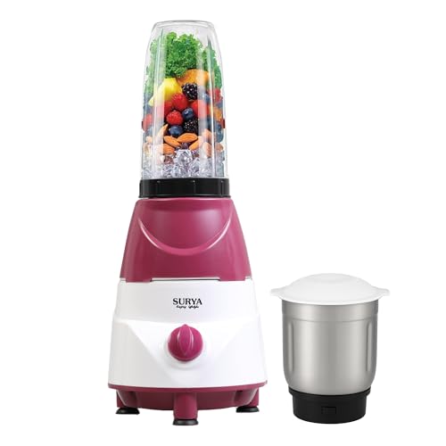 SURYA ROSHNI Fusion 500W Nutri Blend & Mixer Grinder with Blender Jar and Multipurpose Grinding Jar, Powerful Motor for Smoothies, Shakes, Chutneys and Dry Grinding for Home & Kitchen - Image 1