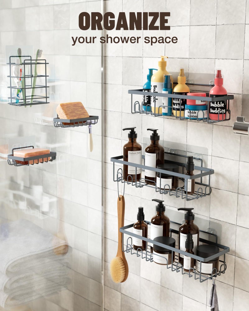 فيكن veken undarsive دش Caddy 6 عبوات ثقيلة تحمل أرفف دش مثبتة على الحائط الكبير رفوف رف - Image 2