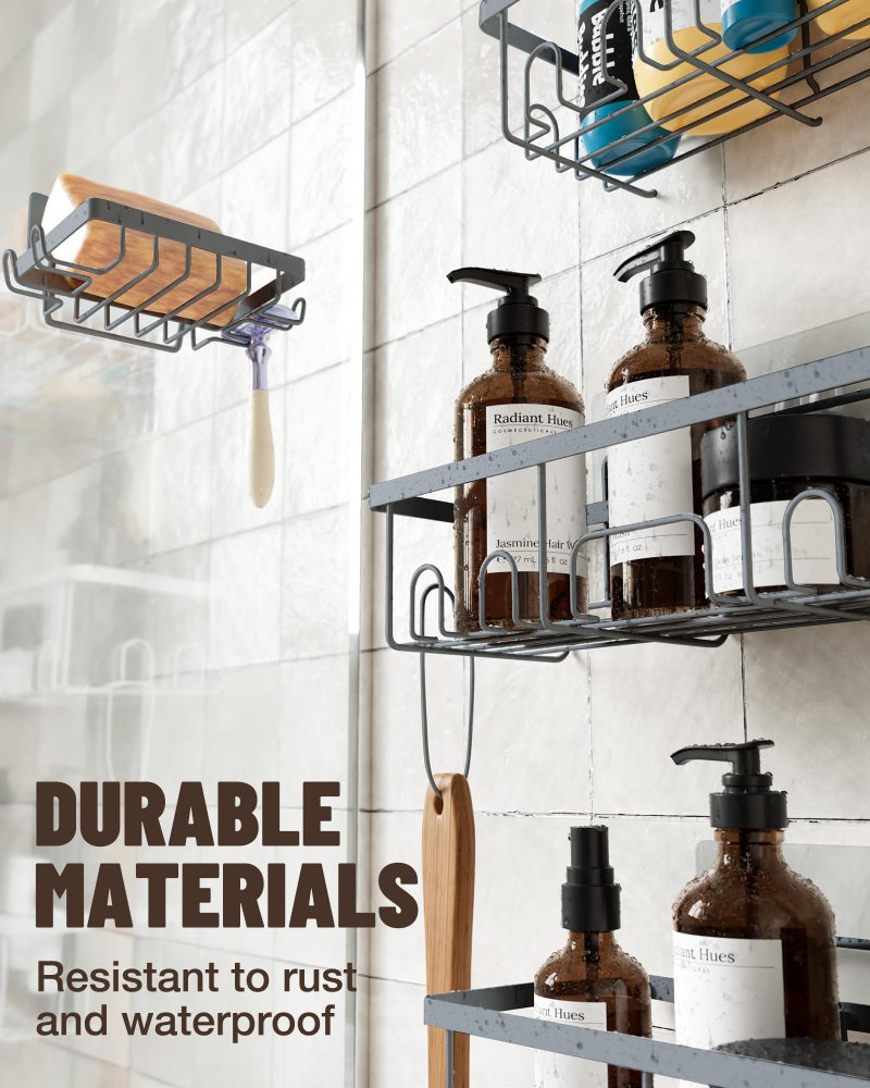 فيكن veken undarsive دش Caddy 6 عبوات ثقيلة تحمل أرفف دش مثبتة على الحائط الكبير رفوف رف - Image 3