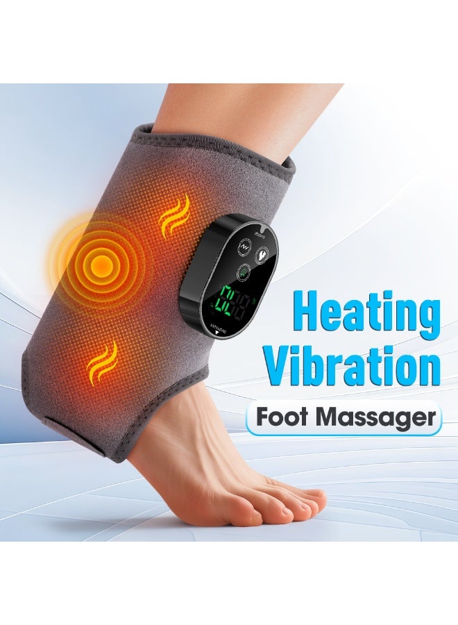Wireless 3-in-1 Heated Ankle Massager with Vibration, 3 Vibration Modes & 6 Heat Levels, Portable Ankle Wrap for Achilles Tendonitis and Plantar Fasciitis Pain Relief at Home/Office - Image 1