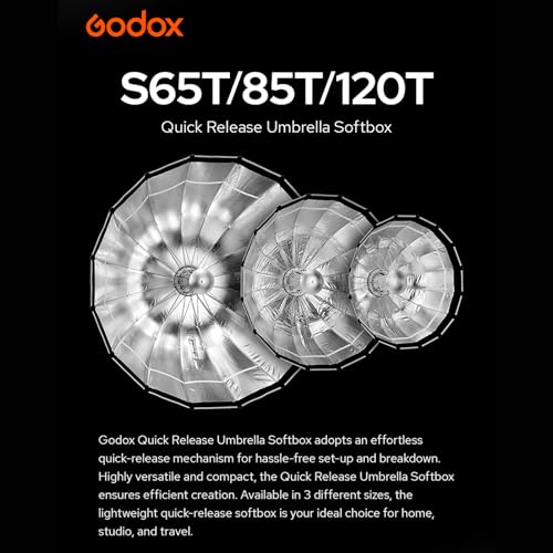 Godox S65T 65cm256in Quick Release Umbrella Softbox Professional Foldable Softbox with Standard Bowen Mount Diffusers for Photography Studio - Image 3