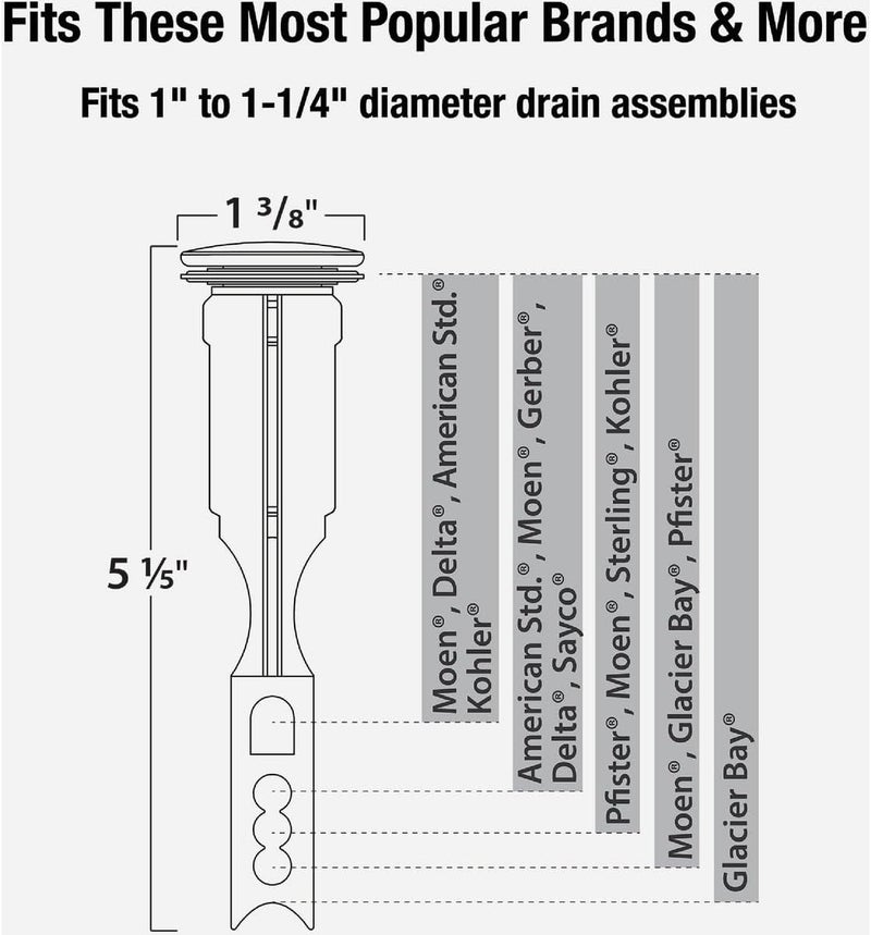 Danco Bathroom Sink Pop-up Stopper Replacement for Lavatory Pop-up Drain Assembly, Oil Rubbed Bronze, 11043 - Image 5