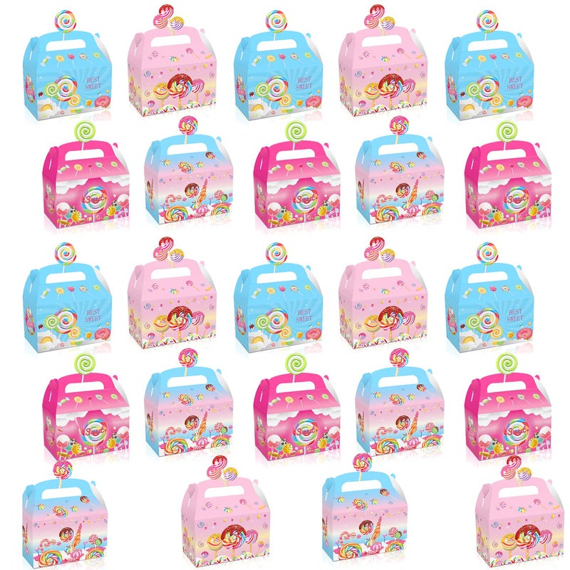 ATSMOICY 24 Pack Candyland Favor Gift Boxes - Sweet Candy Lollipop Windmill Baby Shower Birthday Party Supplies Decoration Party Favor Goodie Bags Candy Treat Gift Box - Image 1