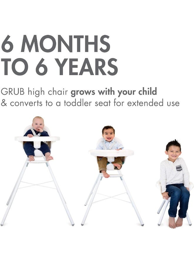 Boon GRUB Adjustable Baby High Chair - Convertible High Chair and Toddler Chair - High Chairs for Babies and Toddlers 6 Months to 6 Years - Dishwasher Safe - White - Image 2