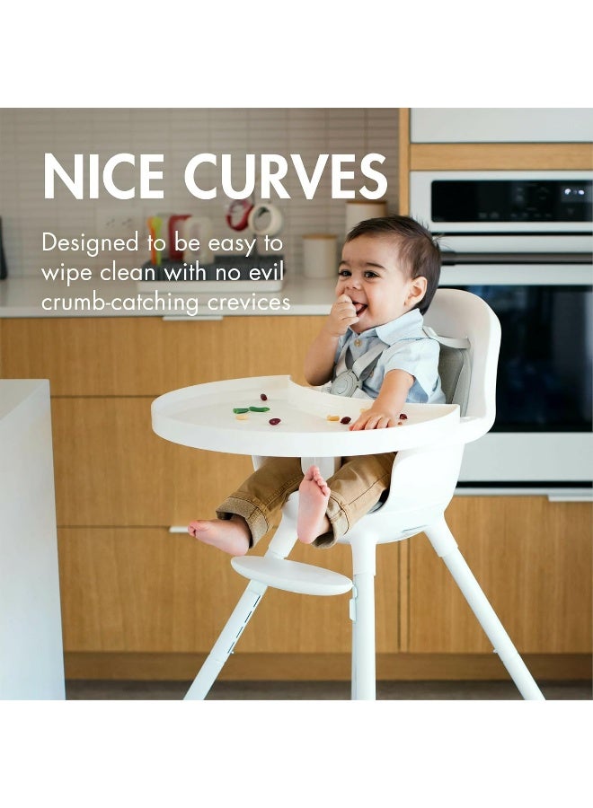 Boon GRUB Adjustable Baby High Chair - Convertible High Chair and Toddler Chair - High Chairs for Babies and Toddlers 6 Months to 6 Years - Dishwasher Safe - White - Image 4
