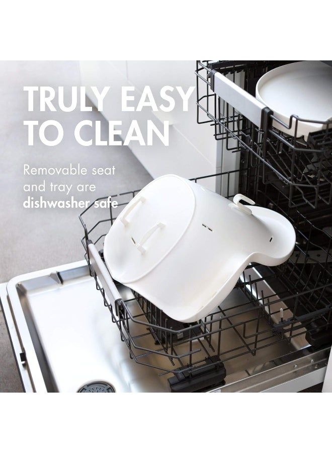 Boon GRUB Adjustable Baby High Chair - Convertible High Chair and Toddler Chair - High Chairs for Babies and Toddlers 6 Months to 6 Years - Dishwasher Safe - White - Image 3