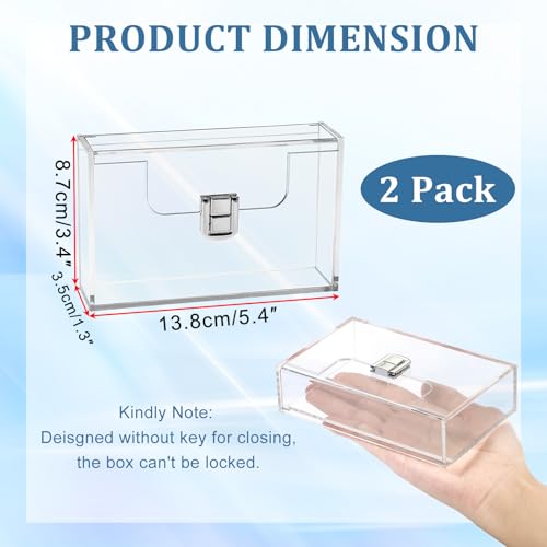 BTSKY 2 Pack Clear Acrylic Index Card Box for 3x5 Inch Cards, Holder Notecard Box Recipe Card Box Plastic Storage Organizer for Filling Index, Note Cards, Flashcards, Recipes - Image 3
