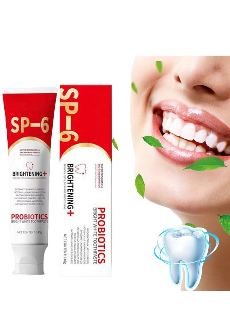 Sp-6 Ultra Whitening Toothpaste, Sp-6 Probiotics Whitening Toothpaste, MS DRWIKEY Probiotics Bright White Toothpaste, Msdrwikey Sp-6 Toothpaste Oral Health Management, Fresh Breath (Red) - Image 1