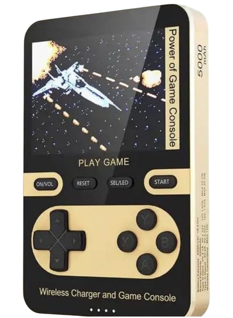 2-in-1 Retro Portable Game Console & 5000mAh Wireless Power Bank – Built-in 500 Classic Games, Magnetic USB-C Charging, Compatible with iPhone 13/14 and Android Retro portable game console 500 built-in games power bank Wireless charging power bank with games Game console power bank combo USB-C magnetic charging game device Classic arcade handheld gift Power bank for iPhone 13/14 with games Mini game console with 5000mAh - Image 1