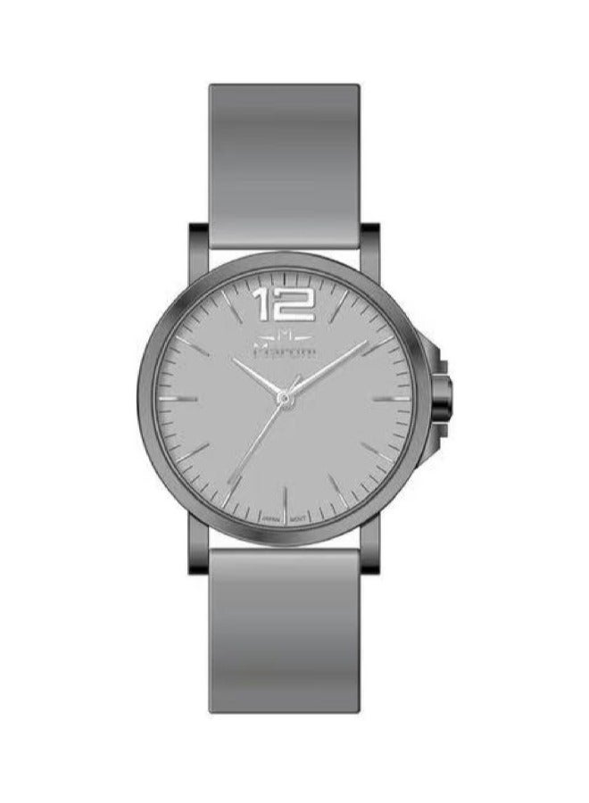 مارتيني ساعة مارتيني الرجالية الأنيقة مينا رمادية أنيقة وسوار جلدي رمادي مقاومة للماء مثالية للارتداء الكاجوال والرسمي - Image 1